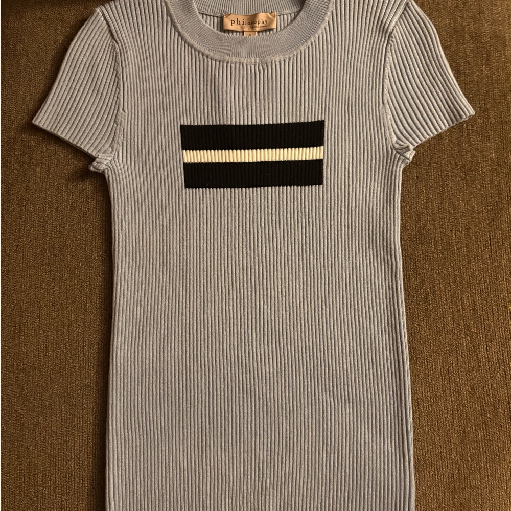 Philosophy Gray Ribbed Sheath Mini Dress